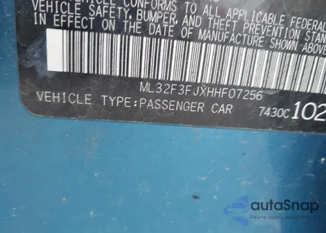 2017 Mitsubishi Mirage G4 Es from USA, damaged, VIN ML32F3FJXHHF07256